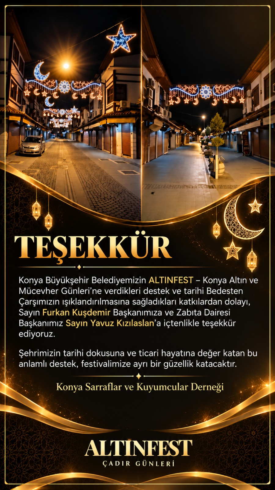 Konya Büyükşehir Belediyemize teşekkür